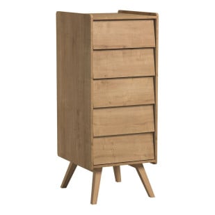 Chiffonnier enfant en bois effet chêne – 5 tiroirs style scandinave de la collection Vintage Vox