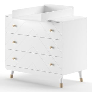 Commode à langer Billy blanche et dorée