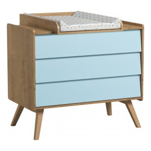 Commode à langer Vox Vintage bois et bleu