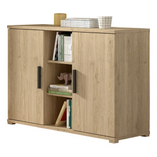 Commode bois foncé avec niches Sam de Vipack, rangement moderne et pratique, disponible chez Jurassien
