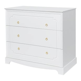 Commode 3 tiroirs royal blanche - BELLAMY