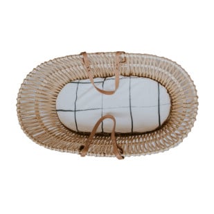 Drap housse couffin en osier ou Moïse Hippo en coton
