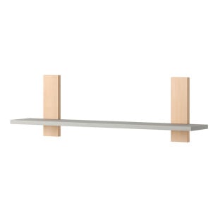 Étagère murale enfant Swing Pinio en bois massif naturel et gris taupe pour chambre enfant design