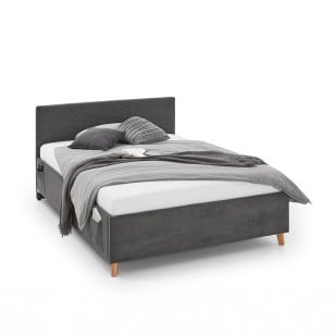 Lit 120x200 pour ado en tissu côtelé gris anthracite Meise Möbel collection Cool