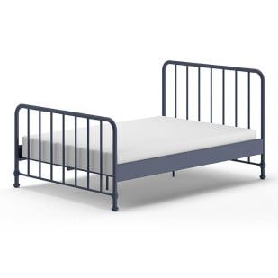 Lit double Bronxx en métal bleu, taille 140x200 | Vipack | BRBE1407
