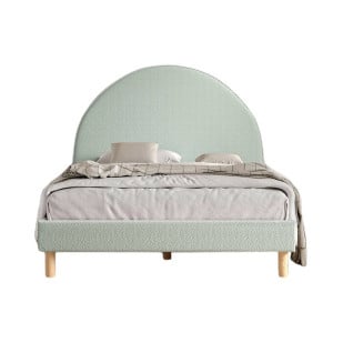 Lit 2 places enfant en tissu bouclé vert - Collection Moon par Vipack