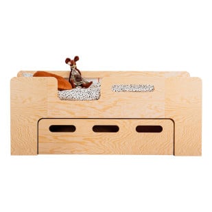 Lit enfant avec tiroir de rangement en bois naturel SmartWood