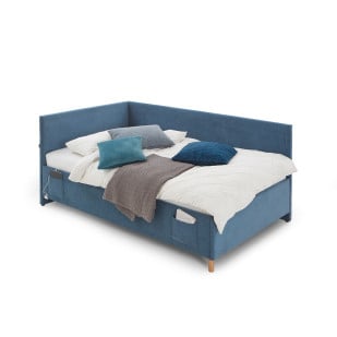 Lit banquette matelassé tissu bleu 90x200 Cool