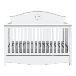 Lit bébé américain évolutif blanc avec tiroir