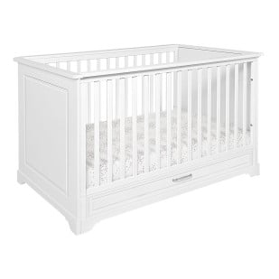 Lit bébé blanc évolutif 70x140 cm Melo pas cher