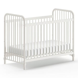 Lit bébé Bronxx en métal, finition blanc mat, taille 60x120 | Vipack | BRBB6014