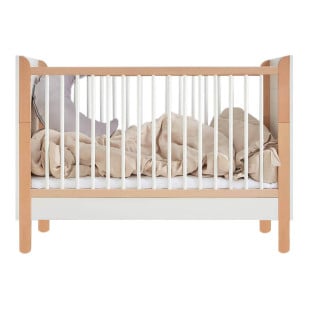 Lit Bébé Bois et Blanc 60x120 évolutif Ratata | Bellamy | RABILO60