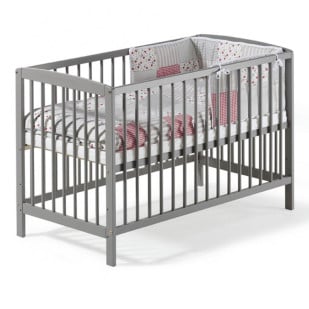 Lit bébé gris taupe en bois Felix