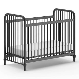 Lit bébé Bronxx en métal noir mat, taille 60x120 | Vipack | BRBB6018