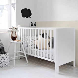 Lit blanc bébé 60x120 blanc Smooth blanc - Woodies