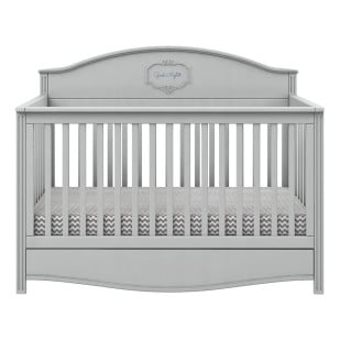 Lit bébé style américain avec tiroir gris