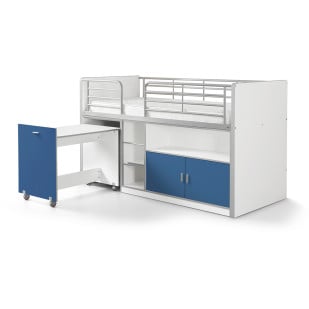 Lit combiné avec bureau pour garçon bleu