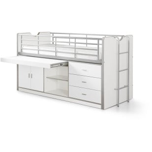 Lit combiné mi-hauteur avec bureau blanc à Mini Prix