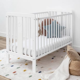 Lit De Bébé Blanc 60x120 Star - Ameublement bébé - Woodies