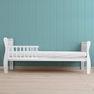 PAMMA Lit enfant avec barrière de sécurité blanc - Selsey