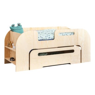 Lit enfant 70x140 avec rangement en bois Aiko Baby - Adeko