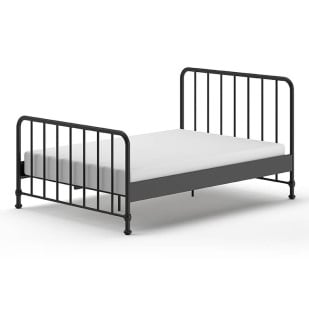 Lit enfant Bronxx noir en métal, taille 140x200 | Vipack | BRBE1418