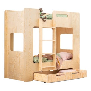 Lits superposés en bois SmartWood avec tiroir : Le duo gagnant pour optimiser l'espace