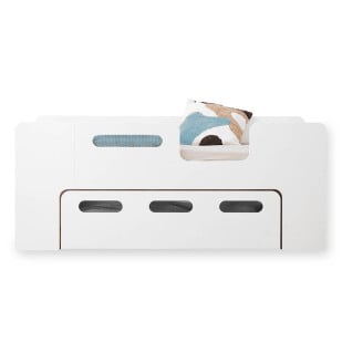 Lit enfant blanc avec tiroir de rangement en dessous Pipa - Taille de matelas 90x180 ou 90x190 ou 90x200 - SmartWood - Jurassien