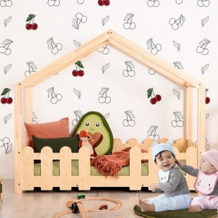 Lit maison avec barrière montessori Lizi baby