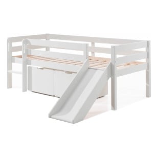 Lit Avec Toboggan Et Tiroirs Blanc - PICOMSLD9014 - Vipack