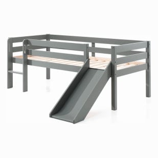 Lit Mi Hauteur Avec Toboggan Gris - PIMS9017 - Vipack