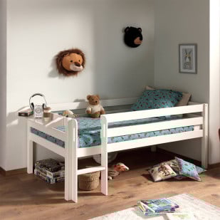 Lit Mi-Haut Compact Blanc + Tablette - PICOMSHP7014 - Vipack