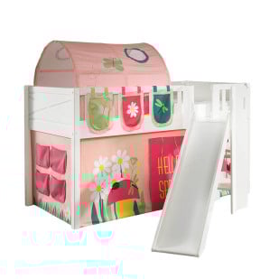 Lit toboggan blanc Scott avec tente de lit + tunnel + pochettes Spring