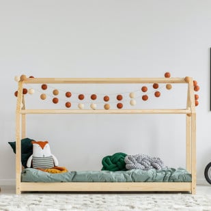 Lit En Bois Avec Barrière Samos - Mobilier Enfant Durable Adeko