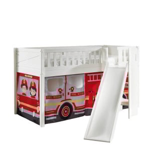 Lit toboggan blanc Scott avec tente de lit camion pompier