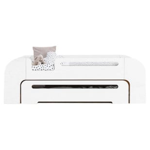 Lit pour enfant en bois blanc avec tiroir de rangement intégré Aiko Kid