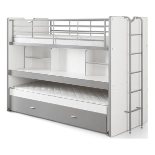 Lit superposé avec bureau gris 