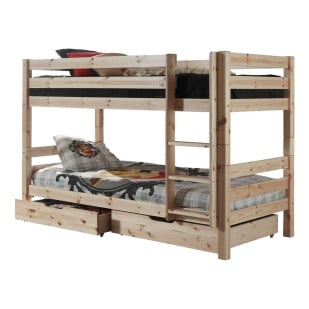 Lit superposé bas H140CM nature Milo PISBZG10 PINO Vipack 