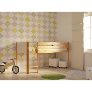 Lit surélevé en bois massif Dream naturel pour enfant · Kidsgreen