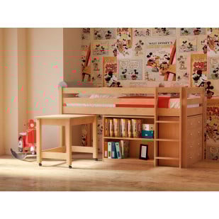 Lit surélevé combiné en bois massif Prime plus · Kidsgreen
