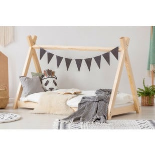 Lit de sol pour enfant avec rails, lit pour enfants, lit de sol, maison  tipi en bois pour bébé, lit de tente Montessori, lit de chambre d'enfant,  lit de crèche : 