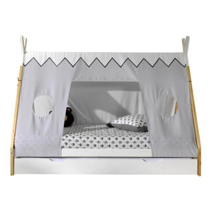Lit Tipi Avec Toile & Tiroir Gigogne Blanc - TICO200204 - Vipack