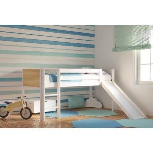 Lit toboggan enfant mi-hauteur Dream blanc · Kidsgreen
