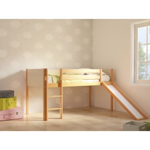 Lit toboggan surélevé en bois massif Dream naturel - Kidsgreen