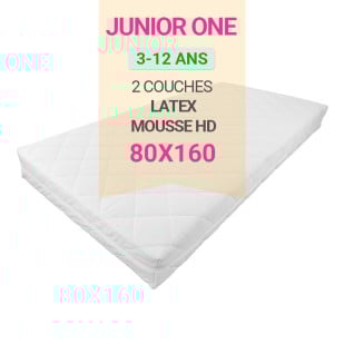 Matelas 80x160 cm enfant Junior One adapté pour lits enfant et lits cabane