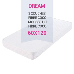 Matelas bébé BabyDream 60x120 cm