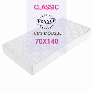 Matelas bébé 70x140 cm standard en mousse