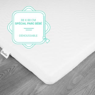 Matelas de parc pour enfants 88 x 88 cm Basic Woodies