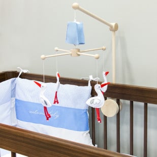 Zoom mobile éveil bébé Cigogne bleu