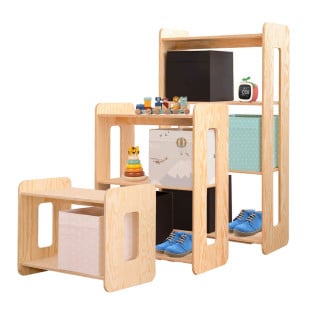 Pack bibliothèque en bois pour enfant RG - Meuble de rangement en bois SmartWood - Jurassien